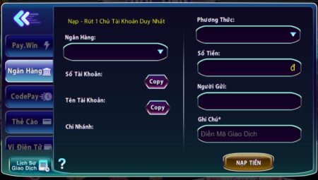 Hướng dẫn nạp rút tiền tại cổng game Win79